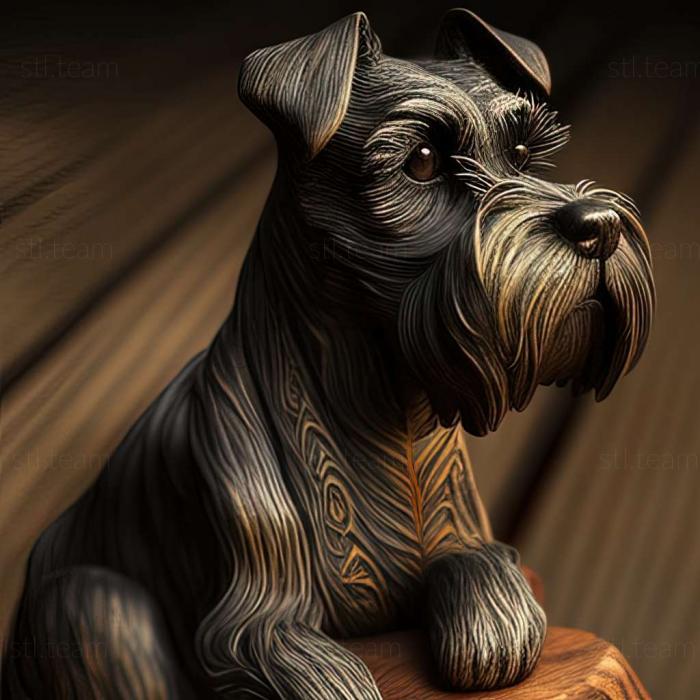 3D model Zwergschnauzer dog (STL)